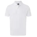 FootJoy Stretch Pique Solid Rib Knit Collar Herren Poloshirt, weiss