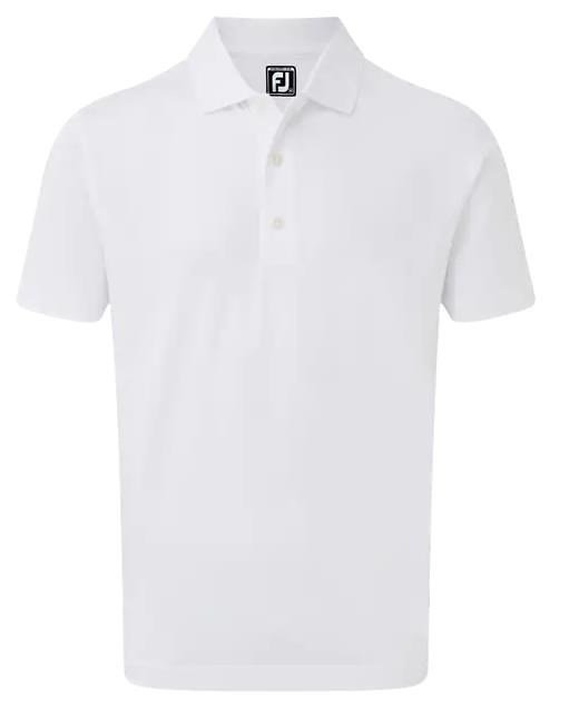 FootJoy Stretch Pique Solid Rib Knit Collar Herren Poloshirt, weiss