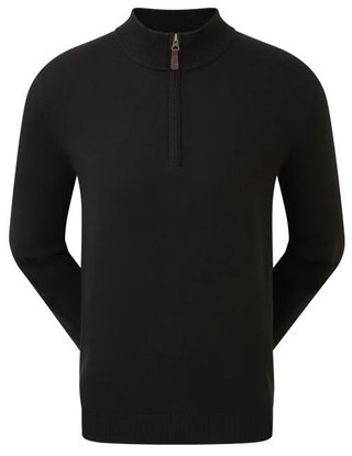 FootJoy Wool Blend 1/2 Zip Herren Pullover, schwarz