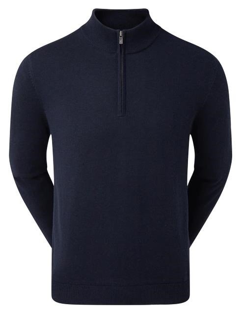 FootJoy Wool Blend Lined 1/2 Zip Herren Pullover, dunkelblau