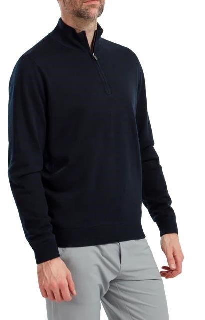 FootJoy Wool Blend Lined 1/2 Zip Herren Pullover, dunkelblau