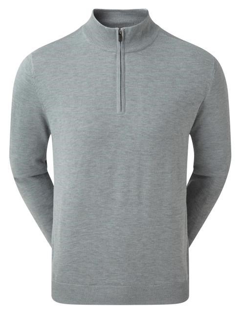 FootJoy Wool Blend Lined 1/2 Zip Herren Pullover, grau