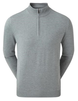 FootJoy Wool Blend Lined 1/2 Zip Herren Pullover, grau