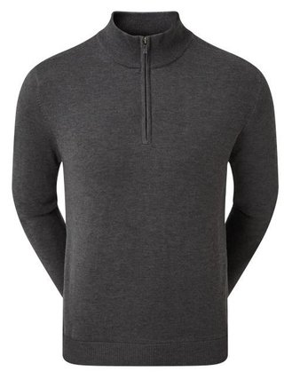 FootJoy Wool Blend Lined 1/2 Zip Herren Pullover, charcoal