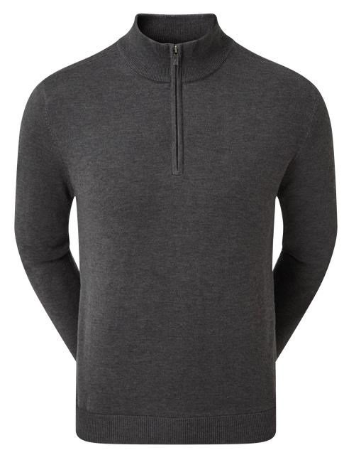 FootJoy Wool Blend Lined 1/2 Zip Herren Pullover, charcoal