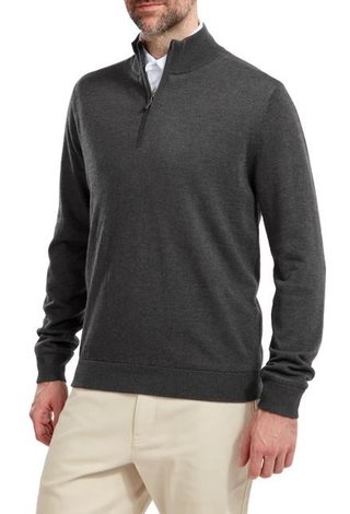 FootJoy Wool Blend Lined 1/2 Zip Herren Pullover, charcoal
