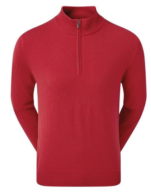 FootJoy Wool Blend Lined 1/2 Zip Herren Pullover, rot