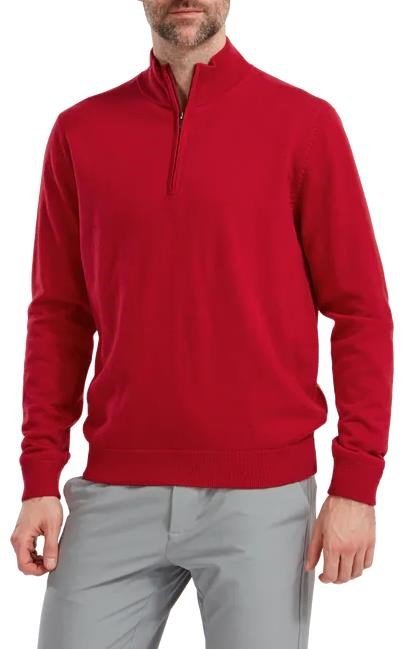 FootJoy Wool Blend Lined 1/2 Zip Herren Pullover, rot