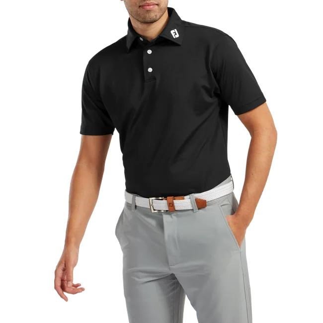 FootJoy Stretch Pique Solid Herren Poloshirt, schwarz