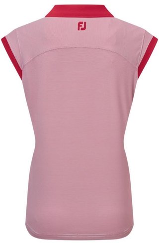 FootJoy End on End Striped Lisle sleeveless Damen Poloshirt, rot/weiss