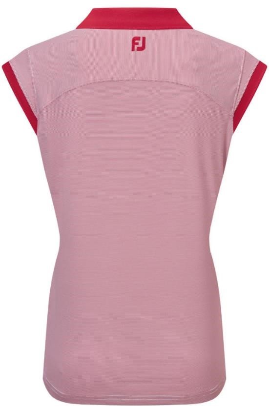 FootJoy End on End Striped Lisle sleeveless Damen Poloshirt, rot/weiss
