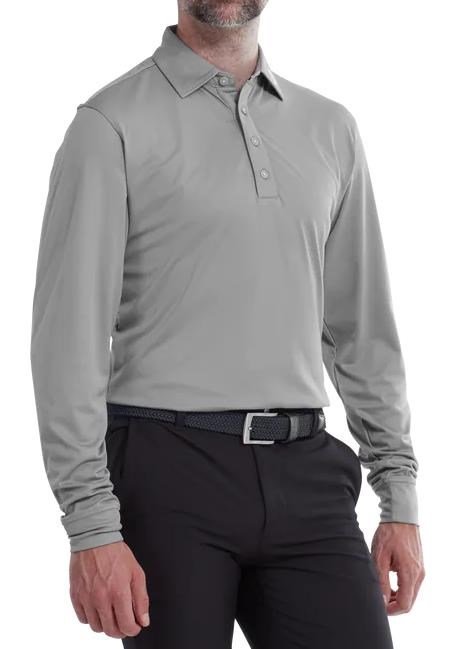 FootJoy Thermolite Herren Langarm-Polo, grau