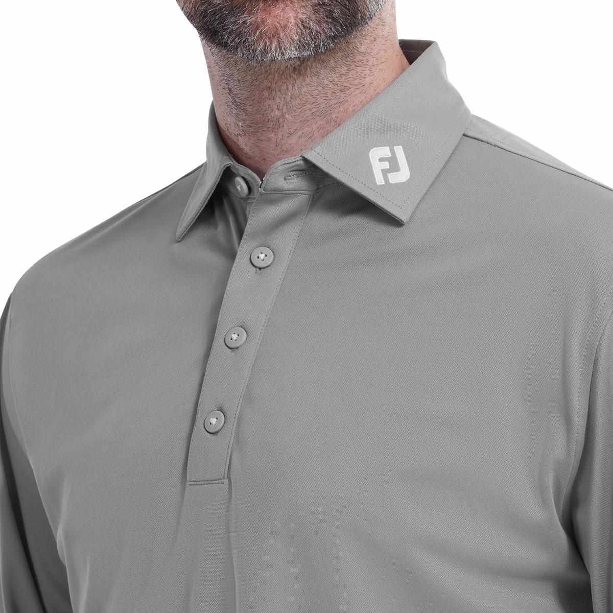 FootJoy Thermolite Herren Langarm-Polo, grau