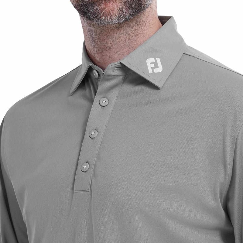 FootJoy Thermolite Herren Langarm-Polo, grau