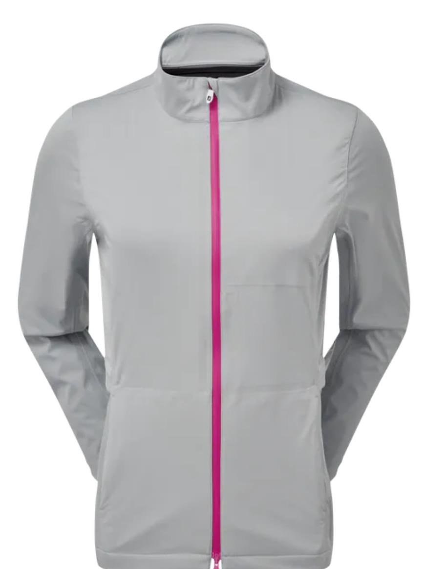 FootJoy Hydroknit 1/2 Zip Waterproof Damenjacke, grau/rosa