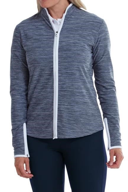 FootJoy Full Zip Space Dye Fleece Damen Sweatshirt, dunkelblau/weiss
