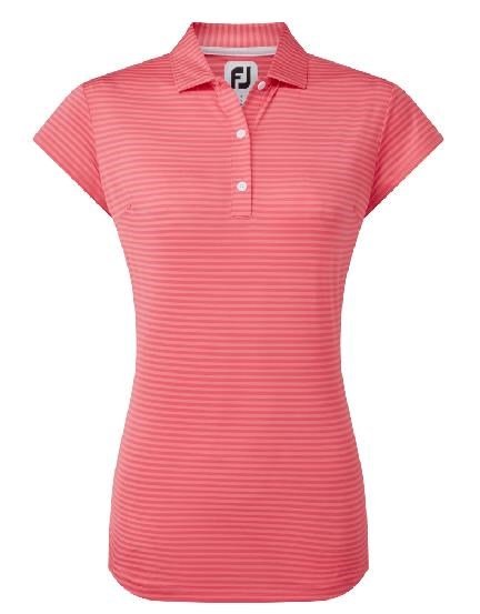 FootJoy Tonal Stripe Lisle Damen Poloshirt, coral