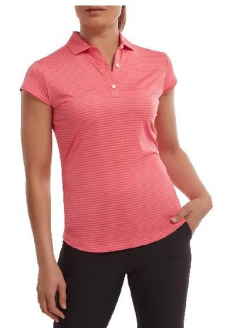 FootJoy Tonal Stripe Lisle Damen Poloshirt, coral