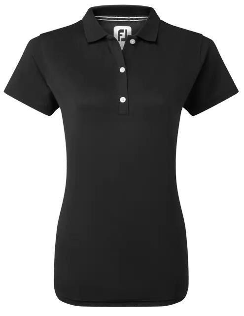 FootJoy Stretch Pique Solid Damen Poloshirt, schwarz