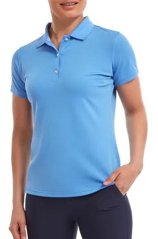 FootJoy Stretch Pique Solid Damen Poloshirt, hellblau