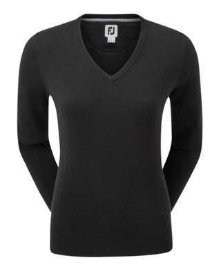 FootJoy Wool Blend V-Neck Damen Pullover, schwarz