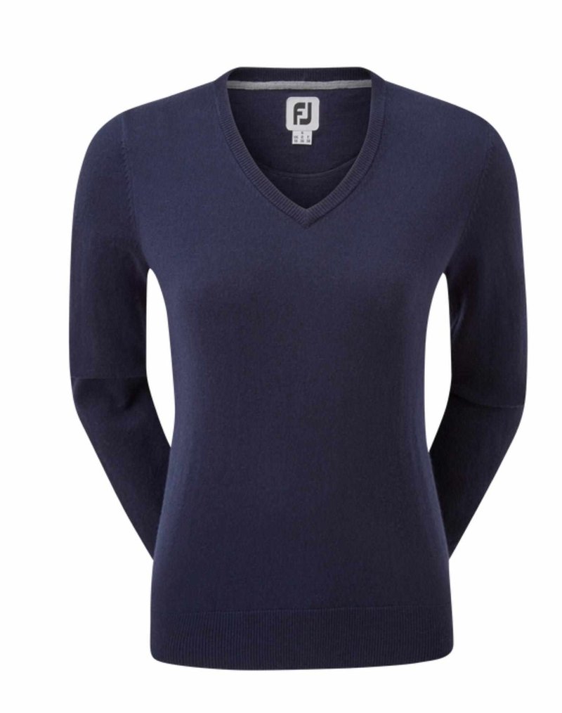 FootJoy Wool Blend V-Neck Damen Pullover, dunkelblau