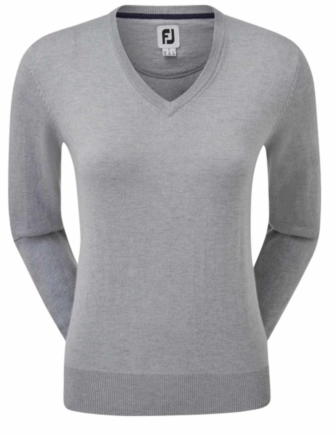 FootJoy Wool Blend V-Neck Damen Pullover, grau
