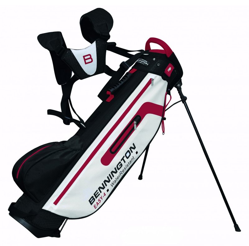 Bennington EASY 4 Water Resistant Stand Bag, Schwarz/Weiß/Rot