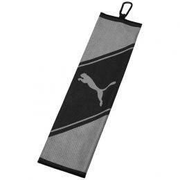Puma Tri-Fold Golfhandtuch, grau/schwarz