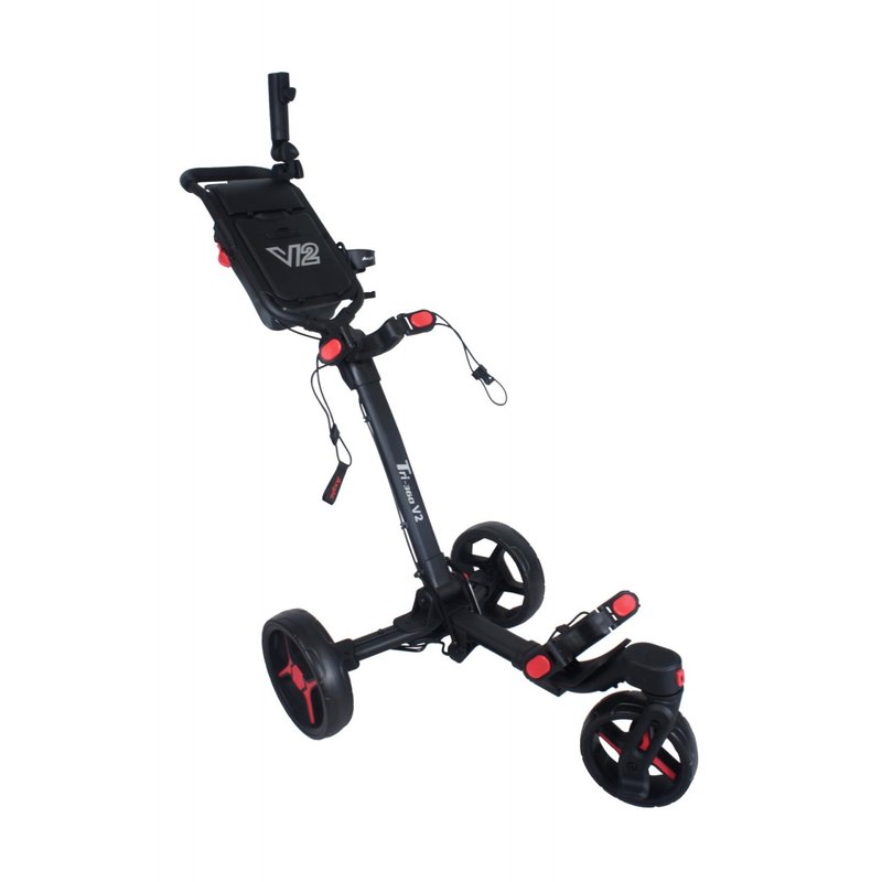 Axglo Tri-360 V2 Golf Trolley, schwarz/rot