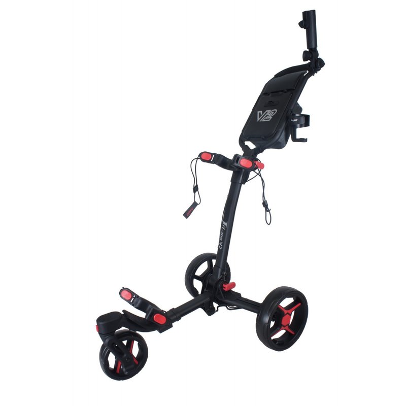 Axglo Tri-360 V2 Golf Trolley, schwarz/rot