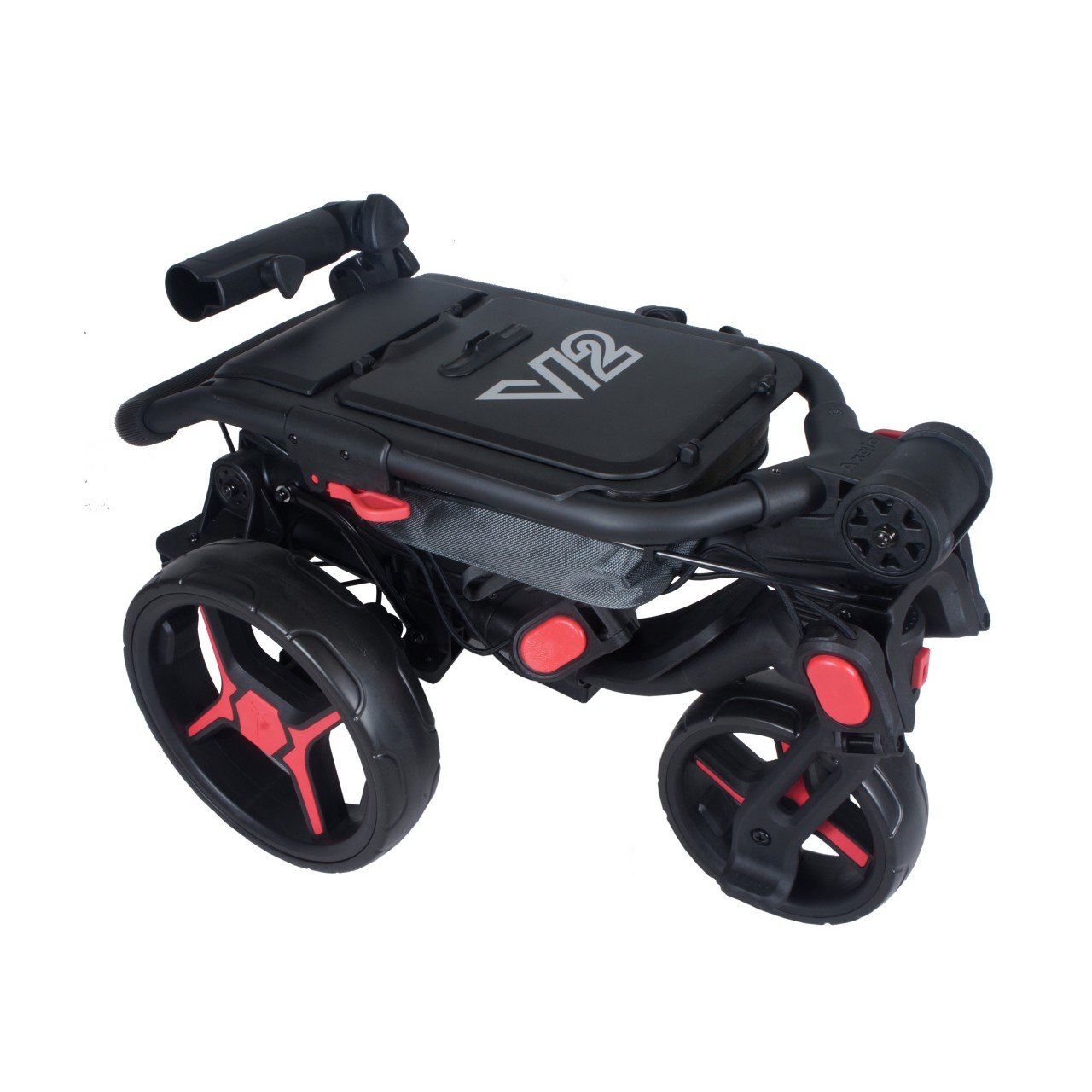 Axglo Tri-360 V2 Golf Trolley, schwarz/rot
