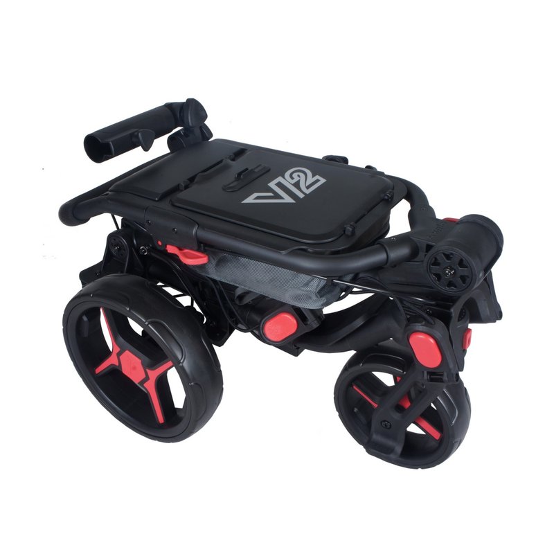 Axglo Tri-360 V2 Golf Trolley, schwarz/rot