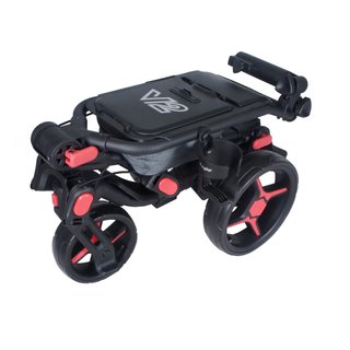 Axglo Tri-360 V2 Golf Trolley, schwarz/rot