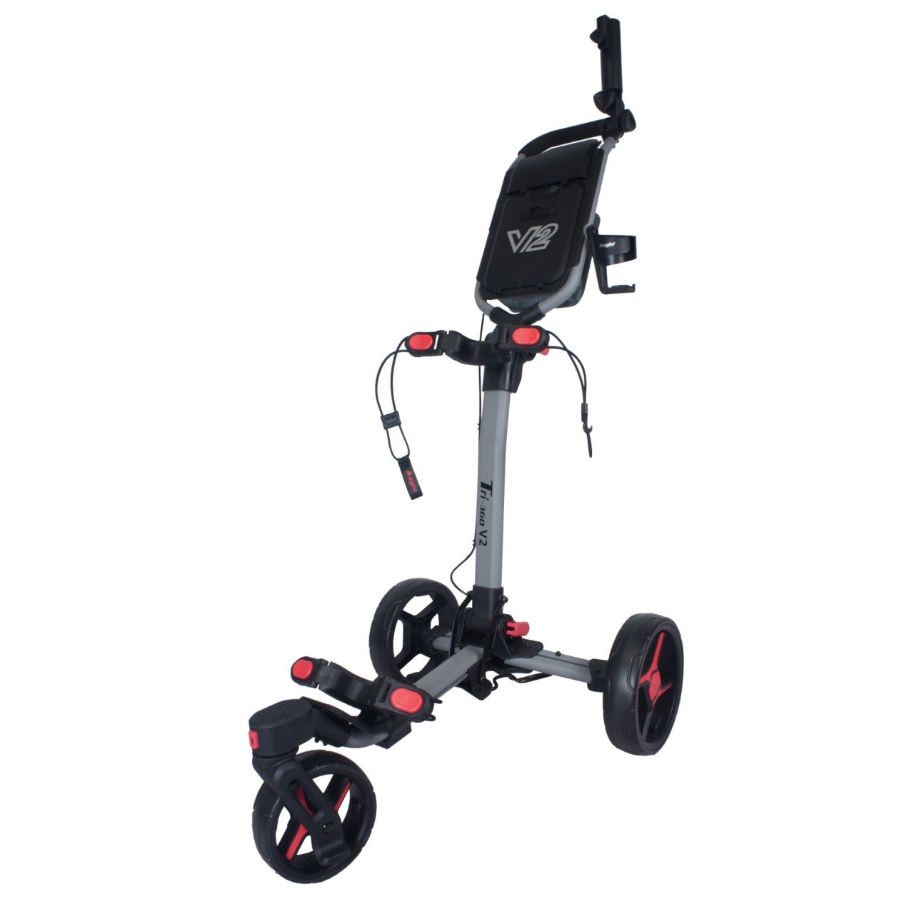 Axglo Tri-360 V2 Golf Trolley, grau/rot