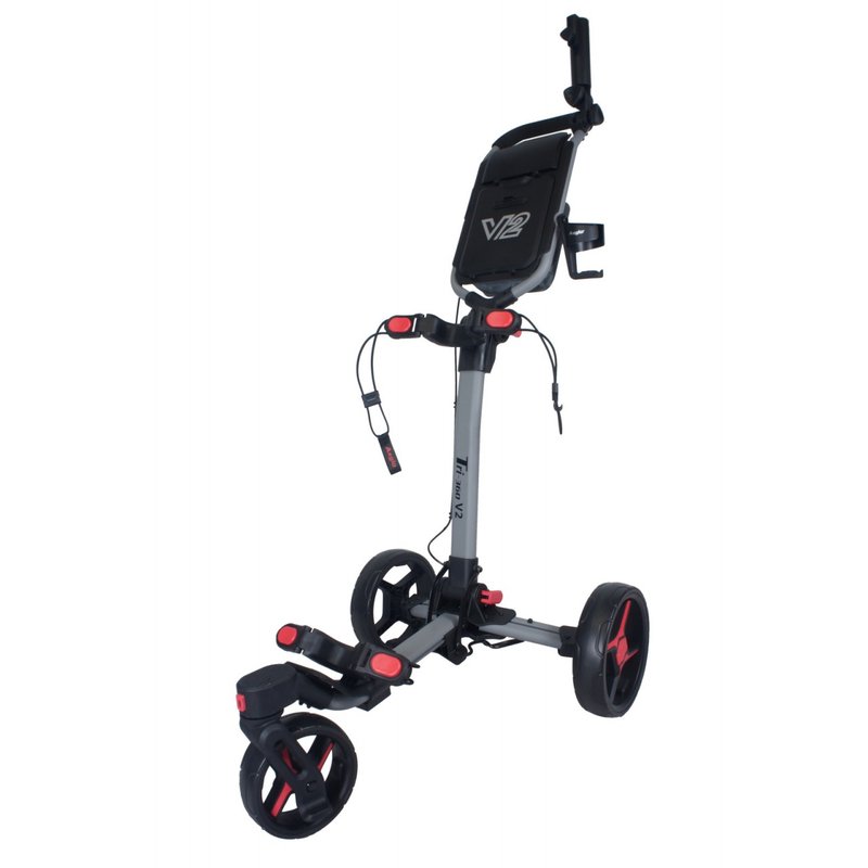 Axglo Tri-360 V2 Golf Trolley, grau/rot