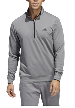 Adidas Quarter Zip Herren Sweatshirt, grau/schwarz