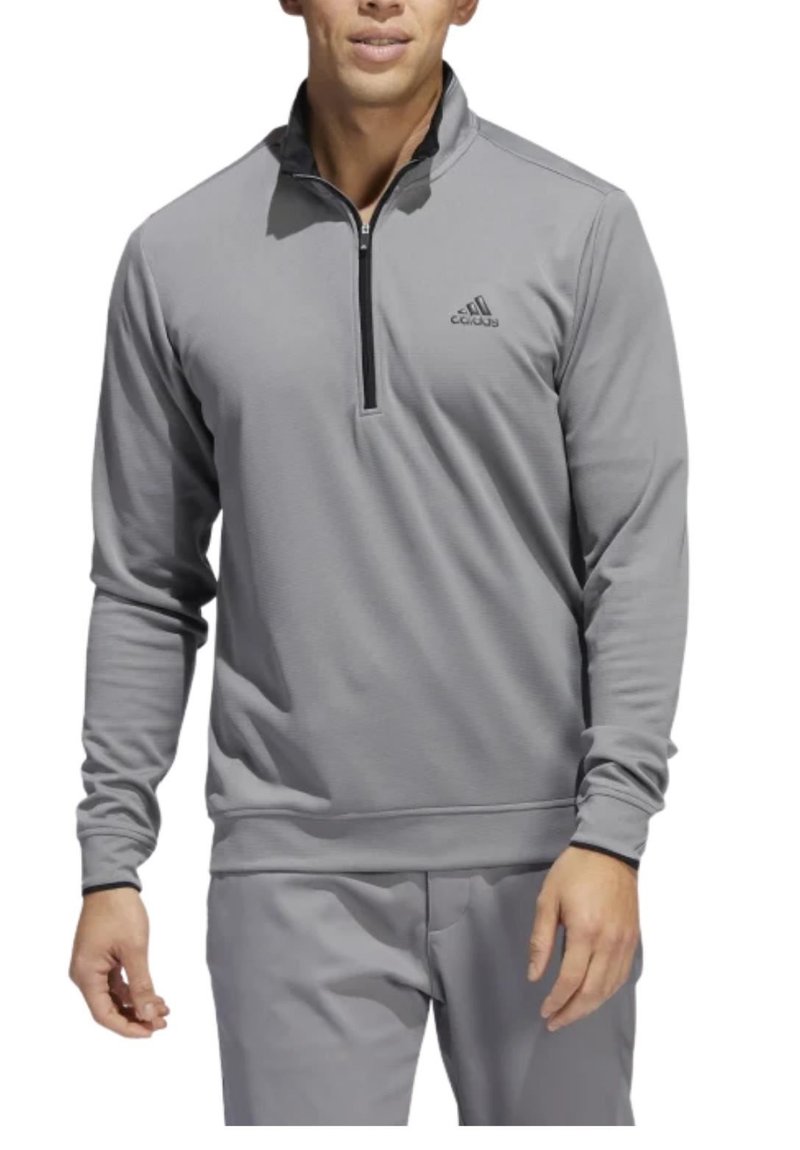 Adidas Quarter Zip Herren Sweatshirt, grau/schwarz