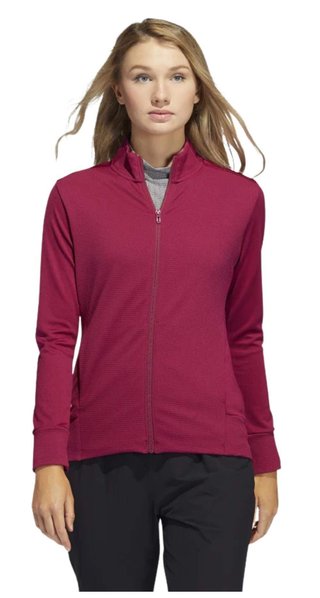 Adidas Textured Full-Zip Damen Sweatshirt, rot
