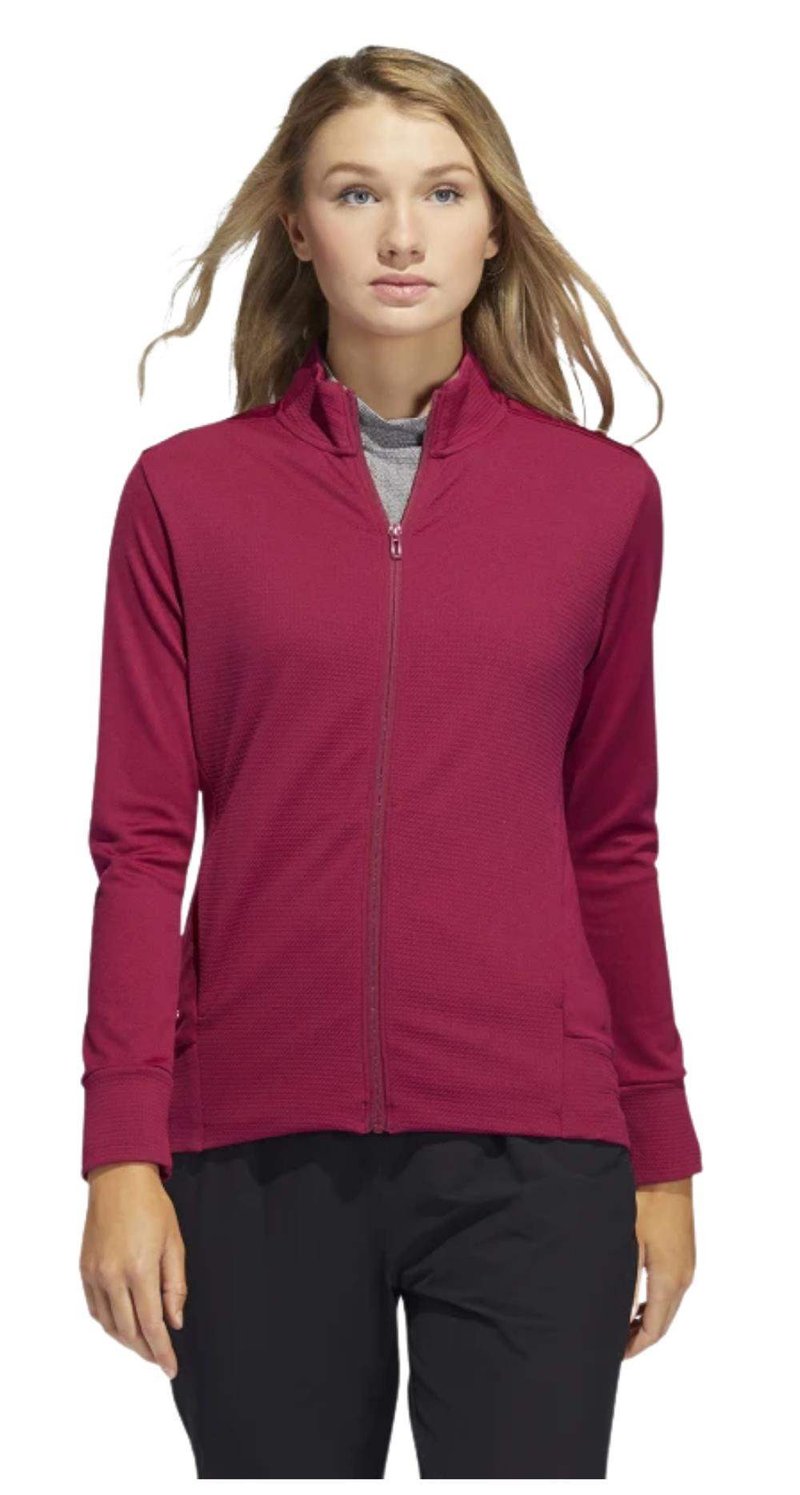 Adidas Textured Full-Zip Damen Sweatshirt, rot