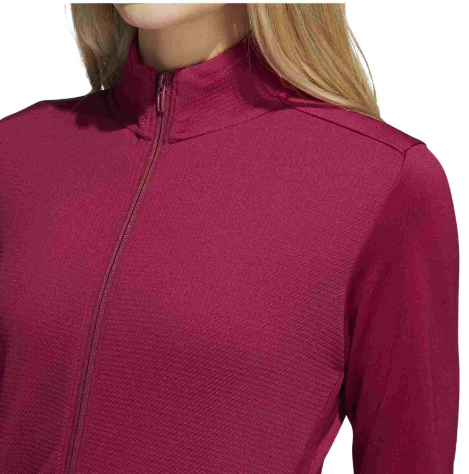 Adidas Textured Full-Zip Damen Sweatshirt, rot