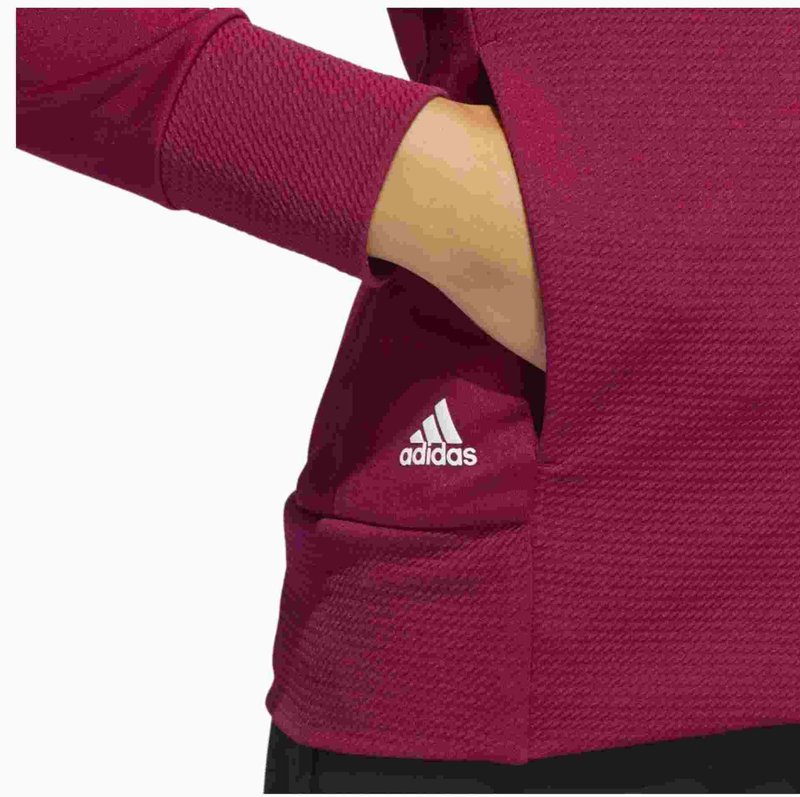Adidas Textured Full-Zip Damen Sweatshirt, rot