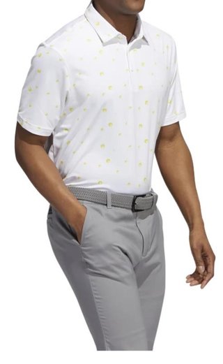 Adidas Ultimate 365 Allover Print Herren Poloshirt, weiss/gelb