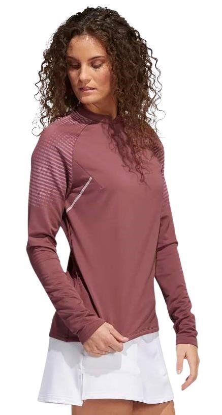 Adidas Cold Rdy Long Sleeve Top Mock Damen Sweatshirt, burgundy