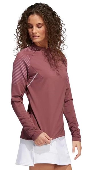 Adidas Cold Rdy Long Sleeve Top Mock Damen Sweatshirt, burgundy