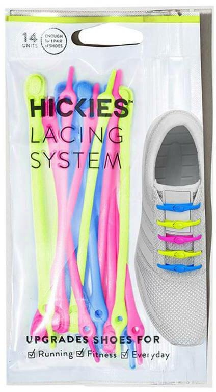 Hickies (14ks) - barevné/neon elastische Schnürsenkel, Neon Multi