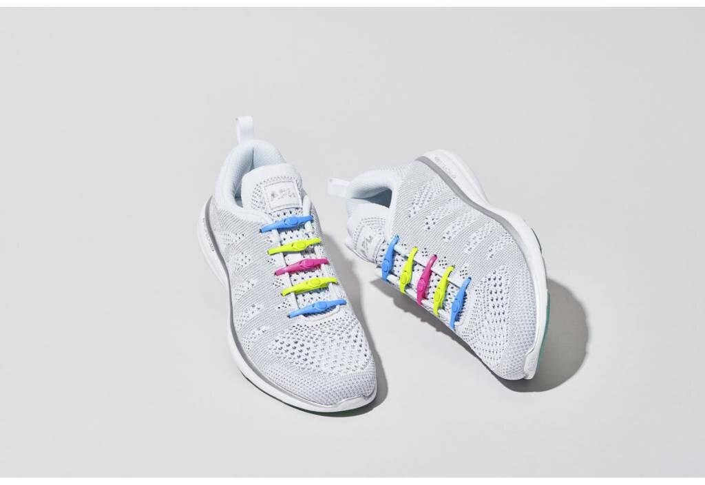 Hickies (14ks) - barevné/neon elastische Schnürsenkel, Neon Multi
