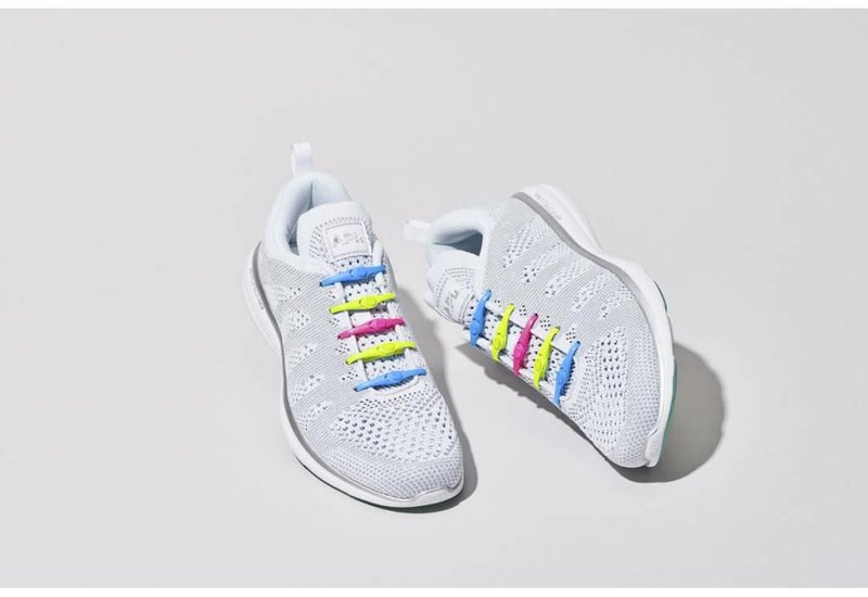 Hickies (14ks) - barevné/neon elastische Schnürsenkel, Neon Multi