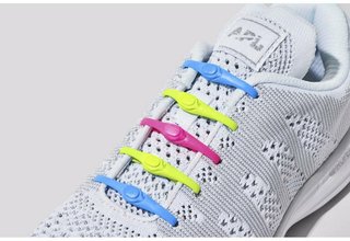 Hickies (14ks) - barevné/neon elastische Schnürsenkel, Neon Multi