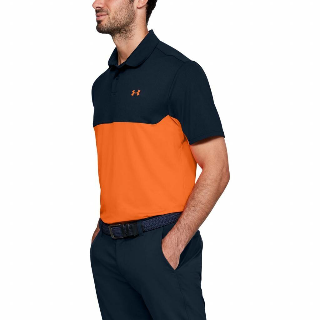Under Armour Performance 2.0 Colourblock Herren Poloshirt, academy/orange